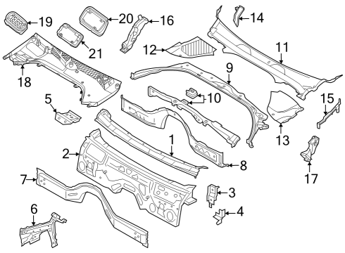 Cowl LEFT ENGINE COMPARTMENT PART Diagram for 41007412947