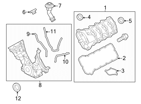 2009 Ford Expedition Valve & Timing Covers Front Cover Seal Diagram for GK2Z6700A