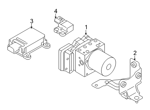 2009 Kia Borrego Anti-Lock Brakes Bracket-Hydraulic Module Diagram for 589602J000