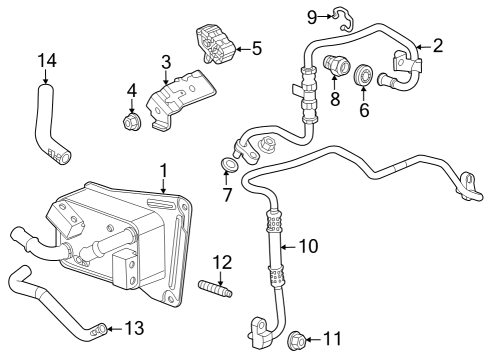 2020 GMC Acadia Trans Oil Cooler Inlet Hose Diagram for 24295870