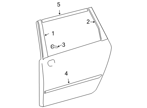 2005 Toyota Sienna Exterior Trim - Side Loading Door Body Side Molding Diagram for 75742AE030B1