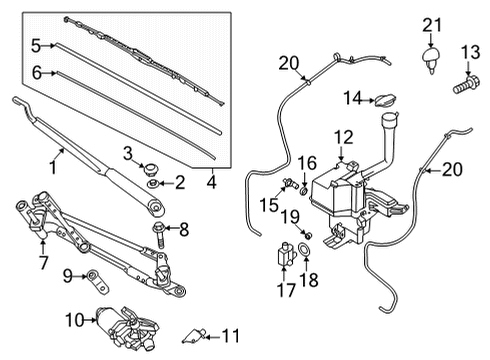 2022 Kia Sorento Wipers WIPER BRKT-COWL, FRT Diagram for 98150R5000