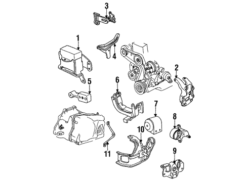 1994 Chevrolet Corsica Engine & Trans Mounting Motor Mount Bolt Diagram for 11516917