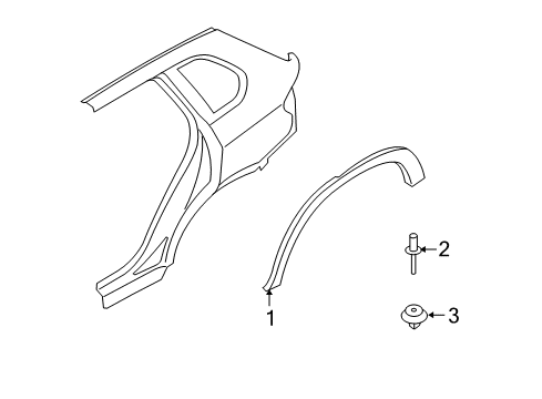 2011 BMW X5 Exterior Trim - Quarter Panel Trim Piece Rear Left Wheel Well, Primed Diagram for 51778037293