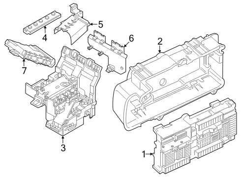 2018 BMW M5 Fuse Box Power Distribution Box, Rear Diagram for 61146837091
