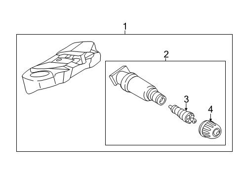 2020 BMW 740i Tire Pressure Monitoring Wheel Electric. Module Rdci W/ Screw Valve Diagram for 36106887147