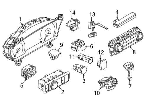 2022 Ford Maverick Automatic Temperature Controls INSTRUMENT CLUSTER Diagram for NZ6Z10849C