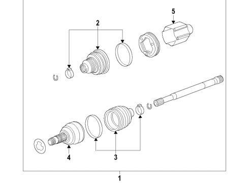 Front Axle, Axle Shafts & Joints, Drive Axles BOOT KIT-FRT WHL DRV SHF TRI-POT & CV JT Diagram for 84631804