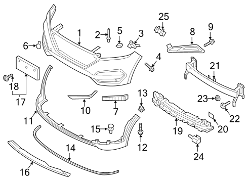 2018 Hyundai Tucson Front Bumper Cover-Front Fog Lamp Upper, LH Diagram for 86525D3000