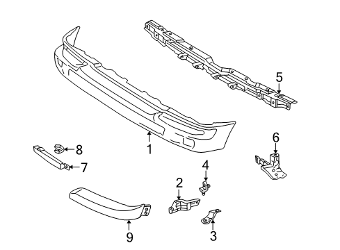 1999 Toyota Tacoma Front Bumper Bumper Guard Diagram for 5210304020