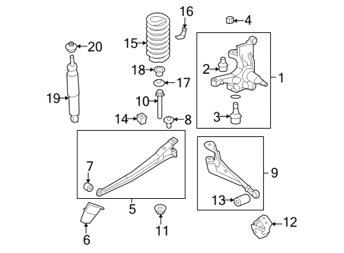2019 Ford E-350 Super Duty Front Suspension Components, Stabilizer Bar Shock Diagram for 8C2Z18124D