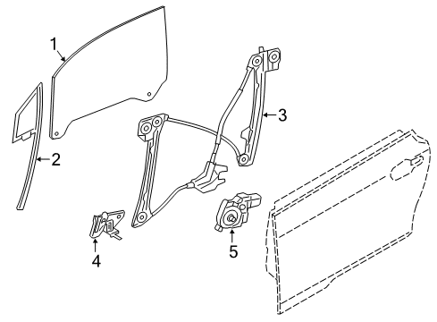 2015 BMW i3 Front Door Holder, Window-Guide Web, Left Diagram for 51817310743