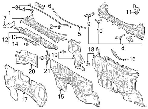 Cowl Dash Reinforcement Diagram for 551320E040
