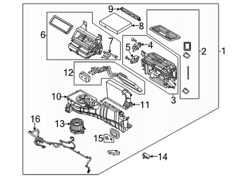 2022 Ford Bronco Automatic Temperature Controls FAN AND MOTOR ASY Diagram for MB3Z19805C