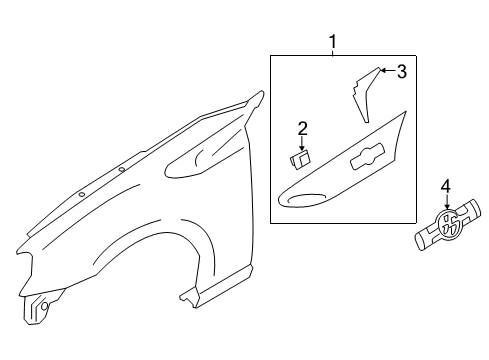 2015 Scion FR-S Exterior Trim - Fender Trim Molding Diagram for SU00303120