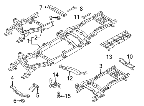 2017 Ford F-250 Super Duty Frame & Components Transmission Crossmember Diagram for JC3Z6A023A