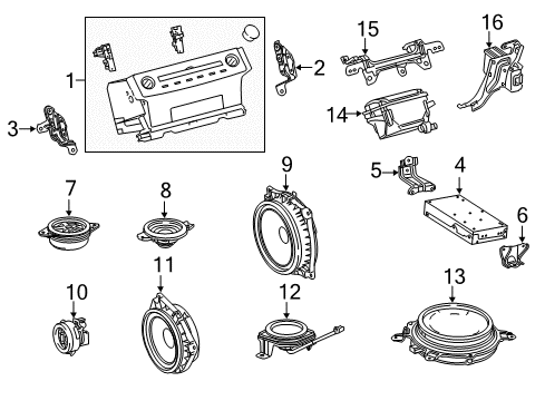 2018 Lexus IS300 Sound System Speaker Assembly, Radio Diagram for 861600E360