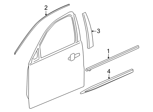 2016 Buick LaCrosse Exterior Trim - Front Door Reveal Molding Diagram for 22881232
