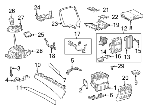 Front Console, Rear Console Bolt, W/Washer Diagram for 90119A0105