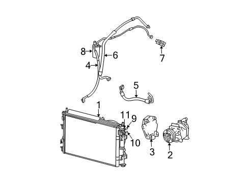 2001 Chrysler Sebring A/C Condenser, Compressor & Lines Tube-Trans Oil Cooler Outlet Diagram for 5019117AA