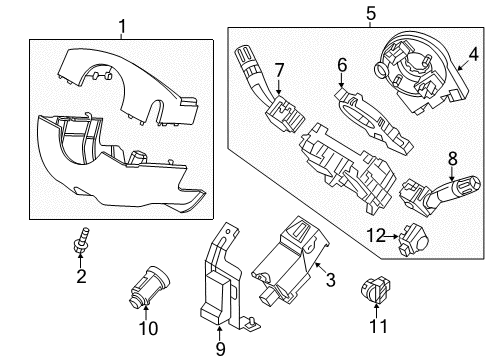 2015 Ford Police Interceptor Utility Shroud, Switches & Levers Lever Diagram for 8M5Z3F527G