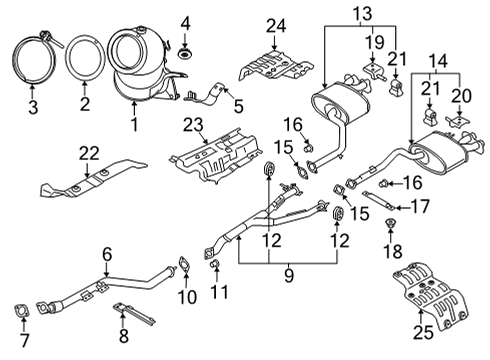 Exhaust Components Gasket-Catalyst Case Diagram for 285352T200