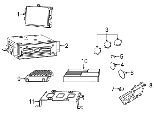 2020 Ram 1500 Sound System CONSOLE Diagram for 68420967AE