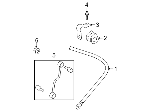 2010 Ford F-350 Super Duty Rear Suspension Components, Stabilizer Bar Stabilizer Bar Bolt Diagram for N605920S439