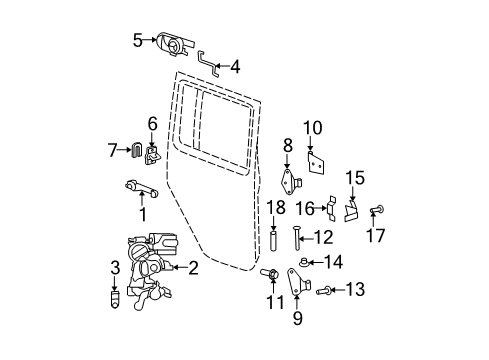 2007 Jeep Wrangler Rear Door Link-Outside Handle To Latch Diagram for 55395816AA