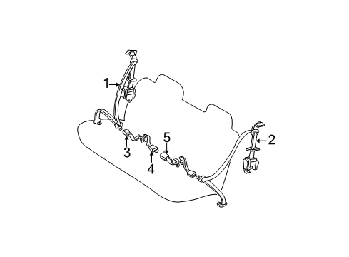 2001 Toyota Sienna Seat Belt Lap Belt Assembly Diagram for 7333008010E0
