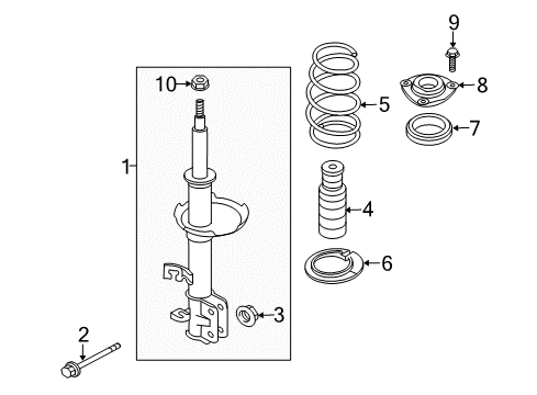 2015 Chevrolet City Express Struts & Components - Front Strut Mount Bolt Diagram for 19316676