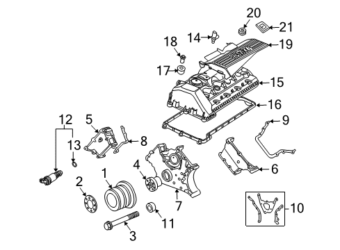 2006 BMW 650i Powertrain Control Collar Screw Diagram for 11231440076