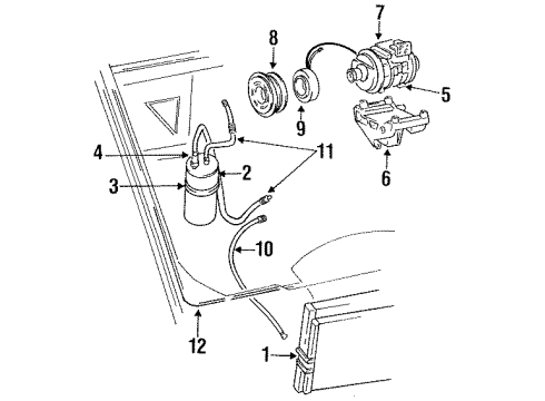 1998 Jeep Grand Cherokee A/C Condenser, Compressor & Lines Compressor Diagram for 55116190
