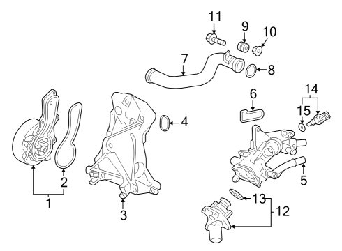 Water Pump Pump Complete , Water Diagram for 19200RDFA01