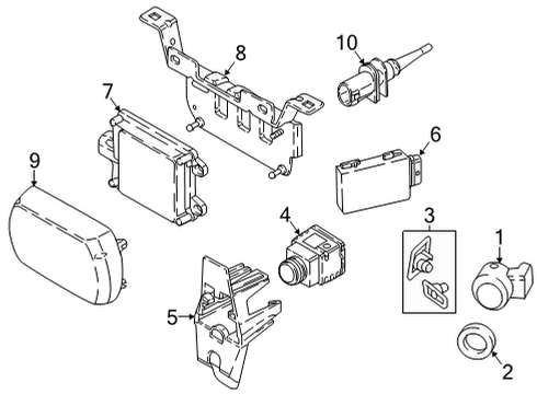 Lane Departure Warning ULTRASONIC SENSOR, PHYTONIC:662010 Diagram for 66209826968