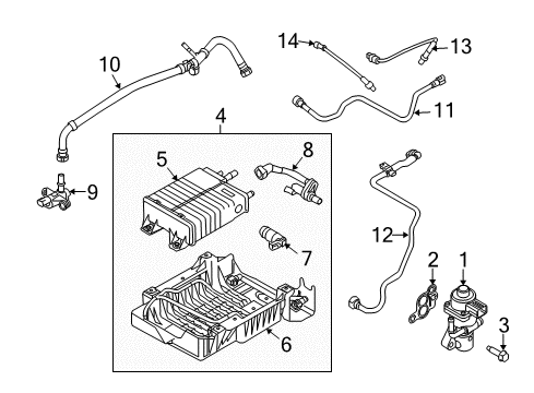 2009 Mercury Mariner Emission Components Tube Diagram for 8L8Z9G271B