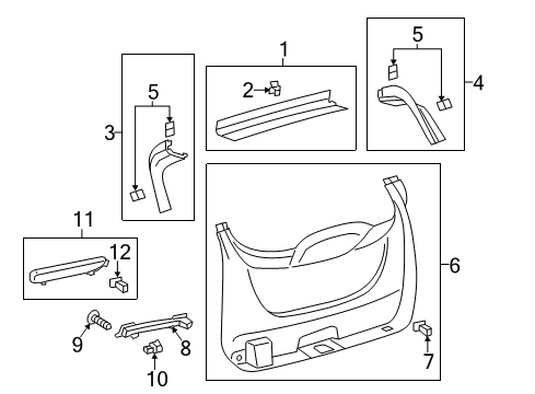 2016 Ford Escape Interior Trim - Lift Gate Pull Handle Screw Diagram for W702738S424