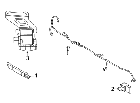 Parking Aid Wiring Harness-RR Bumper Diagram for 91880AA240