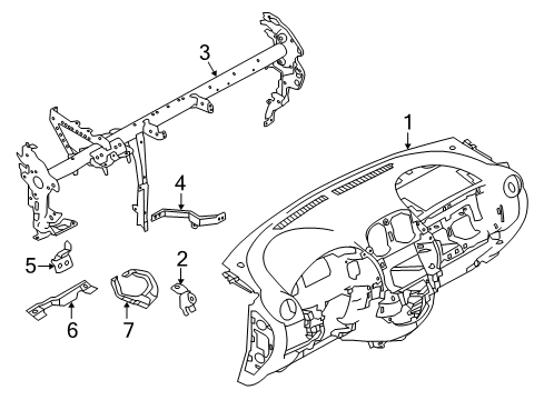 2012 Nissan Versa Cluster & Switches, Instrument Panel Protector Assy-Knee, LH Diagram for 675013BA0A