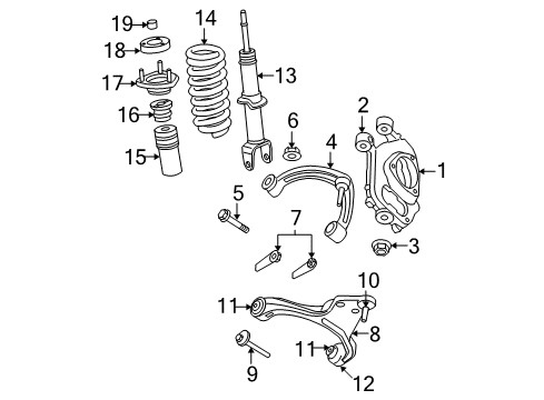 2007 Dodge Dakota Front Suspension Components, Lower Control Arm, Upper Control Arm, Stabilizer Bar Front Coil Spring Diagram for 52855671AB