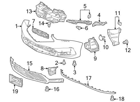 Bumper & Components - Front Bolt, Shoulder (6X20) (3.5) Diagram for 90124S3Y003