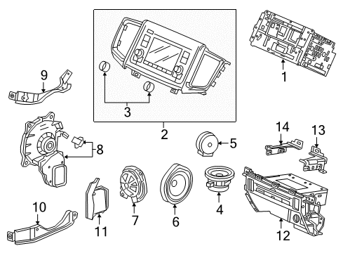 2017 Honda Pilot Sound System Speaker Assembly, Tweeter Diagram for 39120T2AA01