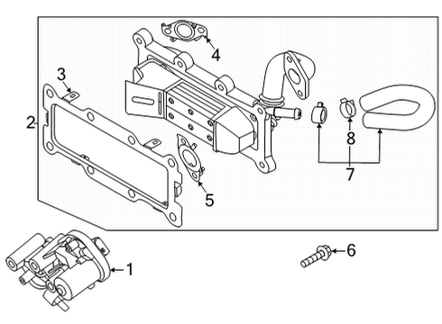 EGR System EGR Cooler Diagram for 284602J300