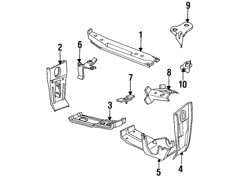1991 BMW 850i Fender Mount Bracket Bracket Abs Hydraulic Unit Diagram for 41148108793