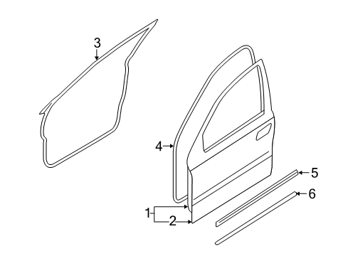 2008 Mercury Sable Front Door Regulator Module Diagram for 8G1Z5423208B