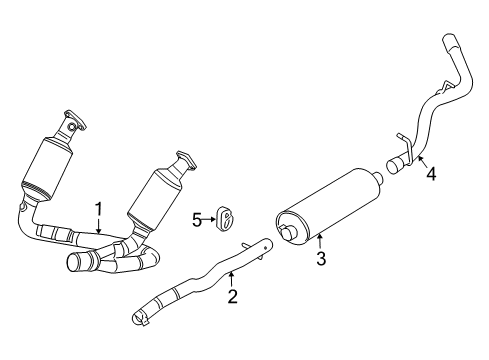2011 Ram Dakota Exhaust Components Exhaust Muffler Diagram for 68030988AA