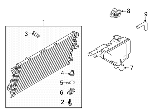 2015 Ford F-350 Super Duty Radiator & Components Auxiliary Radiator Diagram for BC3Z8005M