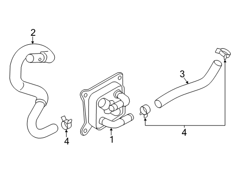 2018 Nissan Sentra Oil Cooler Oil Cooler Assy Diagram for 213051KC0D