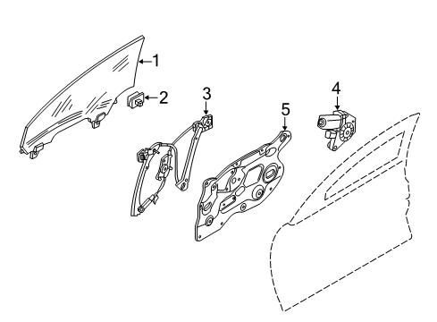 2012 Nissan Murano Front Door Glass Assembly-Door Window, RH Diagram for 803001GR0A