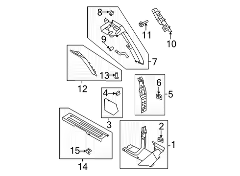 2022 Ford Bronco Interior Trim - Pillars High Mount Lamp Screw Diagram for W502560S450B